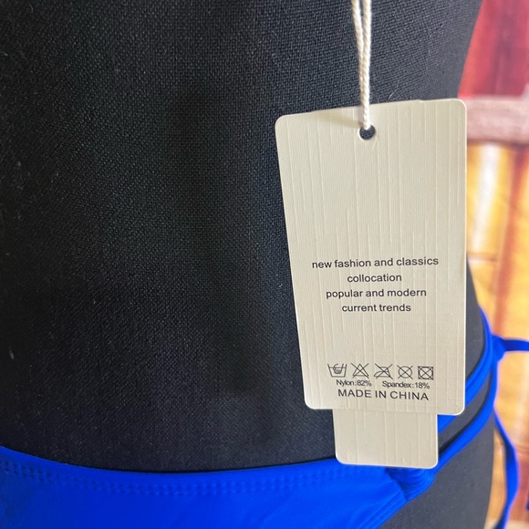 HISAGUHE Royal Blue Triangle Bikini Set | Small | Tie-Side Swim | NWT - Picture 5 of 12